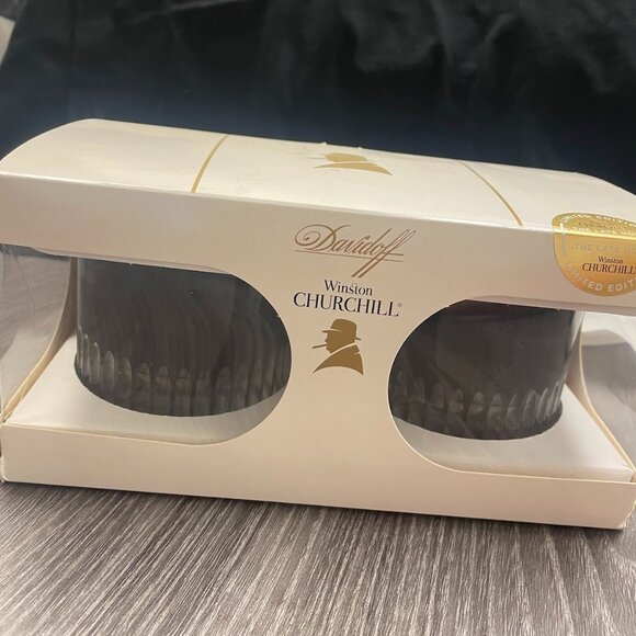 Davidoff Winston Churchill Handmade Crystal Spirit Glasses